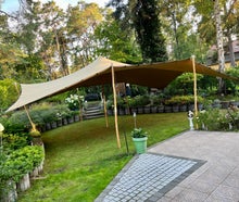 Stretch- / Membranzelt mieten – 75 m² elegantes Eventzelt für Hochzeit, Firmenfeier & Festival