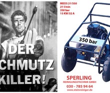 350bar Kaltwasser-Hochdruckreiniger mit starker Wasserleistung 21l/min.