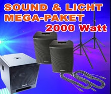 PA-Anlage, Dj-Anlage, Musikanlage, 2000 Watt - inkl. Lichtanlage