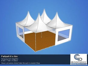 Faltzelt 6 x 6m Seitenwänden Partyzelt Festzelt Ruckzuck Pavillon
