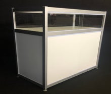 Octanorm Vitrine | Vitrine mit Aufsatz und Schiebetüren