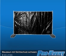 Bauzaun mit Sichtschutz schwarz