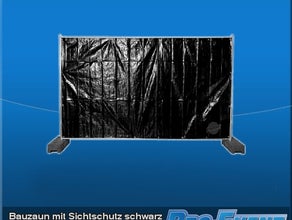 Bauzaun mit Sichtschutz schwarz