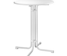 Stehtisch rund 80cm x 110cm klappbar weiß