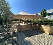 Zeltmembran 10 x 12 m sand- 120 qm - Tentickle, Flexzelt, Stretchzelt, Tipi Zelt, Partyzelt