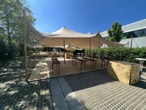 Zeltmembran 10 x 12 m sand- 120 qm - Tentickle, Flexzelt, Stretchzelt, Tipi Zelt, Partyzelt
