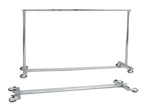 Konfektionsständer, Chrom fahrbar/ausziehbar von 150-220 cm