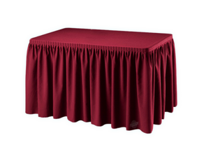 Buffettisch Skirting bordeaux-rot mieten – Miettisch, Eventtisch, Veranstaltungstisch, Partytisch