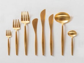 Goldenes Besteck mieten matt 1 Teil 0,80 mattes Besteck in Gold, Verleih in 33647 Bielefeld, Versand Deutschlandweit