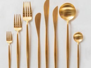 Goldenes Besteck mieten matt 1 Teil 0,80 mattes Besteck in Gold, Verleih in 33647 Bielefeld, Versand Deutschlandweit