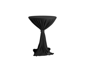 Wurfhusse mit Schleife schwarz mieten – Stehtisch, Bistrotisch, Hochtisch, Partytisch, Miettisch