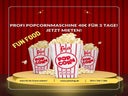 Profi Popcornmaschine Popcornmaker XXL Fun Food Event Party Messe frisches warmes Popcorn Puplikumsmagnet Giveawaysmieten leihen - Galerie - Bild 1