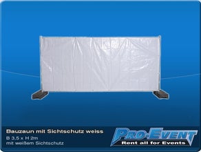 Bauzaun mit Sichtschutz weiss