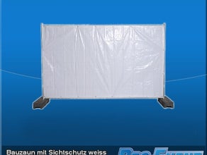 Bauzaun mit Sichtschutz weiss