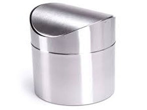 Tischmülleimer mit Deckel, Edelstahl, 0,5 l ---