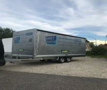 XXL mit Plane, Allzweckanhänger mit Plane, Hochlader Anhänger mit Plane 220 cm, 3500 kg Zul. Ges. Gewicht