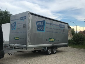 XXL mit Plane, Allzweckanhänger mit Plane, Hochlader Anhänger mit Plane 220 cm, 3500 kg Zul. Ges. Gewicht