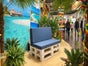 Palettensofa mieten – Lounge-Möbel aus weißen Paletten inkl. Polster (Anthrazit) - Galerie - Bild 4