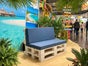 Palettensofa mieten – Lounge-Möbel aus weißen Paletten inkl. Polster (Anthrazit) - Galerie - Bild 4