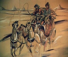 Western Kutsche - Kulisse, Postkutsche, Pferd, Figur, Indianer, Cowboy