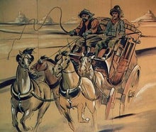 Western Kutsche - Kulisse, Postkutsche, Pferd, Figur, Indianer, Cowboy