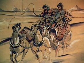 Western Kutsche - Kulisse, Postkutsche, Pferd, Figur, Indianer, Cowboy