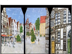 Düsseldorf Altstadt - Kulisse, Panorama, Stadt, Fachwerk