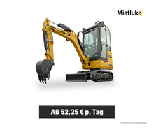 Minibagger kompakt 1,7t mieten - ab 55,00 € pro Tag