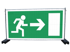 Banner Notausgang für Bauzaun mieten – Absperrgitter & Zäune