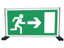 Banner Notausgang für Bauzaun mieten – Absperrgitter & Zäune