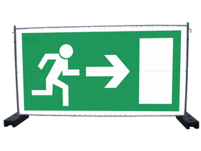 Banner Notausgang für Bauzaun mieten – Absperrgitter & Zäune