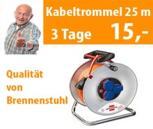 Kabeltrommel für außen 25 m Kabel Verlängerung Kabelverlängerung