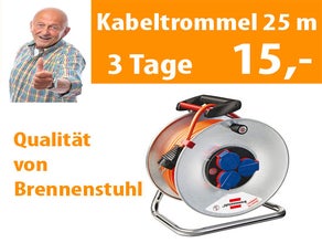 Kabeltrommel für außen 25 m Kabel Verlängerung Kabelverlängerung