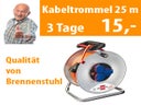 Kabeltrommel für außen 25 m Kabel Verlängerung Kabelverlängerung