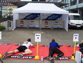Sommerbiathlon, Biathlon, Biathlonsimulator, Lasergewehr mit Zielvorrichtung