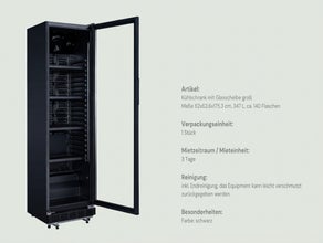Gastro Getränkekühlschrank mit Glastür (Schwarz, 347 L) – Profi Kühlung mieten