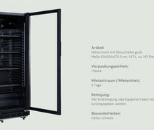 Gastro Getränkekühlschrank mit Glastür (Schwarz, 347 L) – Profi Kühlung mieten