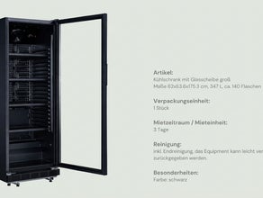 Gastro Getränkekühlschrank mit Glastür (Schwarz, 347 L) – Profi Kühlung mieten