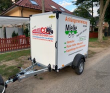 Kofferanhänger 2,5m x 1,3m x 1,5m Kasten mieten Umzug Anhänger Anhängervermietung