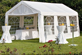 Partyzelt - Zelt mit Boden - 4 x 8 Meter - PVC - Partyzelte mit Boden mieten bei Dreamcatcher Eventagentur GmbH