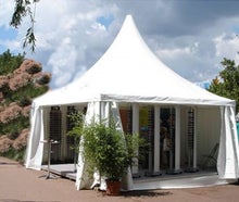 Pagode / Zelt mit elegantem Spitzdach und abnehmbaren Seitenwänden 5x5 m