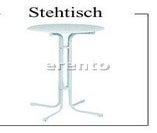 Stehtisch mit runder Tischplatte in weiss 1,10 m Ø 0,70 m