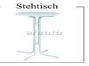 Stehtisch mit runder Tischplatte in weiss 1,10 m Ø 0,70 m