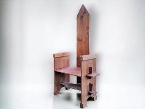 Historischer Holz Thron - Mittelalter Stuhl - Herrschaftlicher Sessel