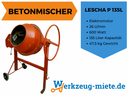 Lescha ABM P 135L Betonmischer - 230 Volt