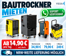 Profi Bautrockner / Luftentfeuchter 35–60 L mieten | Ruhrgebiet