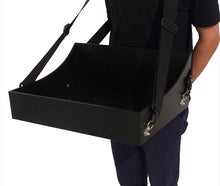 Bauchladen schwarz mit ergonomischen Tragegurt
