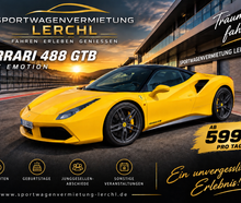 Ferrari 488 GTB mit 670 PS Sportwagen - Hochzeizauto - Mietwagen ab 24 Jahre