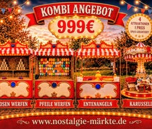 Kleiner Nostalgie Markt mieten mit Kinderkarussell, Dosenwerfen, Enteangeln, Pfeilewerfen