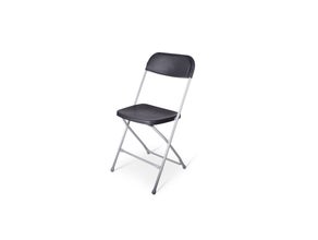 Klappstuhl Standard Sitz und Rücken aus Kunststoff in schwarz